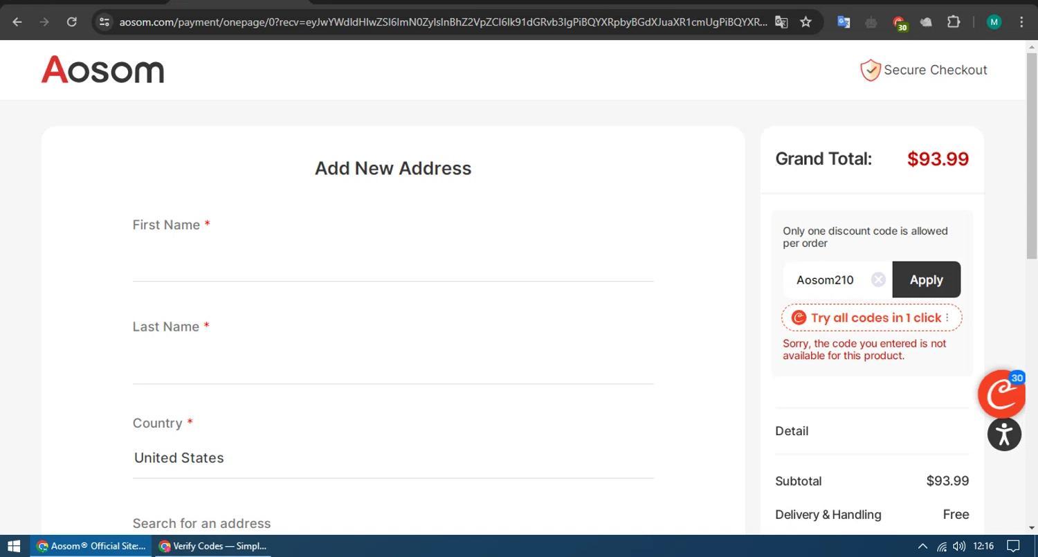 How to apply Aosom coupon code
